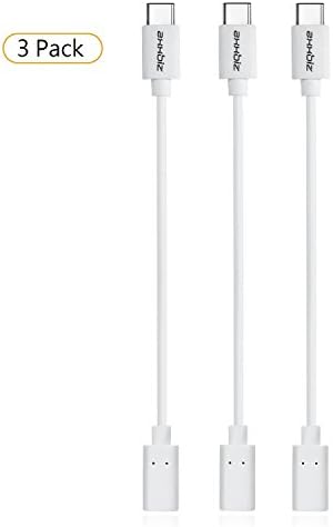 Axxbiz CableBiz-C005WX3, USB 2.0 Type C Adapter - C Male to Micro Female - 3 pcs Pack -  0.5 Ft - 56k Resistor - White