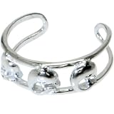 Solid 14KT White Gold DOLPHIN Toe Ring