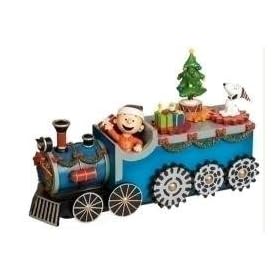  11 inch Musical Peanuts Charlie Brown and Snoopy Animated Christmas Train Figure
