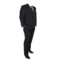 Milan Collection Black 3 Button Single Breast Fine Double Stripe Suit