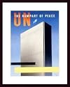 Art Poster Wood Framed Print - United Nations Building Peace Rampart Poster - Artist: unknown- Poster Size: 24 X 18