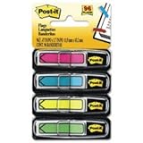 Post-it Arrow Flags, 1/2-inch, Ideal For Marking And Flagging Paper Documents, 4 Assorted Colors, 96 Flags per Dispenser (...