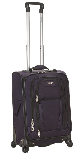 Rockland Luggage 20 Inch Spinner Carry On, Purple, Medium