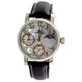 Adee Kaye Men's Mechanical 2 Time Zone Skeleton Watch with Sun-Moon Indicator Model AK-4099-M