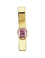 14K Yellow Gold Oval Cut Pink Tourmaline Pendant -- LIFETIME WARRANTY