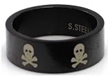 Blackline Skulls Design Stainless Steel Ring by BodyPUNKS (RBS-019)