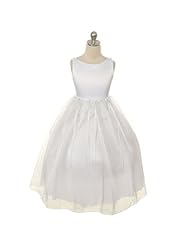 Girls Organza  Lace Knee Length Flower-Girl Dress  With Ruffles