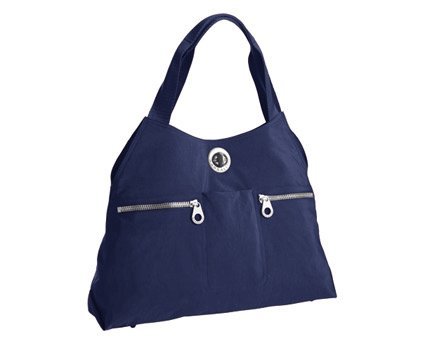 Baggallini Milano Bagg Gold Crinkle Navy/Leaf Green International Collection MILG421NALG