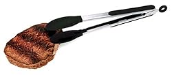 Elizabeth Karmel's 12-inch Stainless Steel and Black Super Silicone Tongs