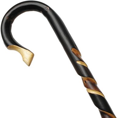 Unisex Shepherd Style Crook Cane Natural Chestnut -Affordable Gift for your Loved One! Item #DHAR-10560