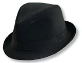 Black Cotton Fedora Hat