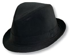 Black Cotton Fedora Hat