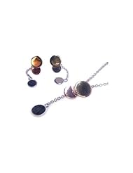 Nickel Free Sterling Silver Pendant & Earring Sets Matching Disk Like Earring And Necklace