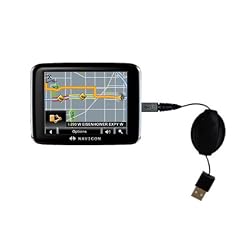 Einziehbares USB Kabel f�r Navigon 2200T mit Hot Sync und aufladen Einsatzm�glichkeiten - von Gomadic mit TipExchange Technology