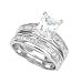 Sterling Silver Cubic Zirconia Engagement 2 Set Rings