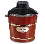 Aroma 4-Quart Traditional Ice Cream Maker, Both Hand Crank & Electric Motor, Bonus Recipe Book Included