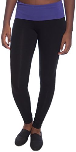 2 Pack Popular Basic Women's Contrast Yoga Leggings Small Red, Purple