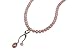 Shiny Sterling Silver Cancer Awareness Ribbon Necklace with Pink Freshwater Pearls and Rose Quartz Drop 17