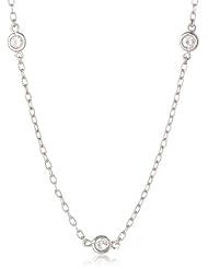 Sterling Silver Small Round Cubic Zirconia Station Necklace