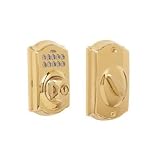 Schlage BE365CAM505 Lifetime Polished Brass Electronic Security Camelot Electronic Keypad Single Cylinder Deadbolt