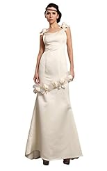 V-neck Floor Length Satin Floral Print Natural   Waistline Sheath Lace  Dress