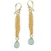 925 Sterling Silver Chain Chalcedony Earrings title=