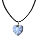 Crystal Heart Necklace on Cord with Swarovski Crystal Elements Light Sapphire Blue 28mm Heart