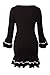 Sidefeel Women Cute V Neck Long Sleeve Pencil Sheath Mini Dress Large Black