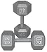 Pair 40 Lb. Cast Iron Hex Dumbbells