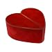 Heart Shaped Ring Box in Love Red Velveteen Finish