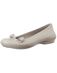 Shoes: Crocs Womens Gianna Bow Flat Shoes, Platinum/Platinum, W7 - Crocs Inc