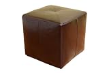 Baxton Studio Lave Cube-Shaped Brown Bonded-Leather Ottoman