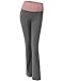 Doublju Women's Colorful Foldover Waistband Cotton Yogapants