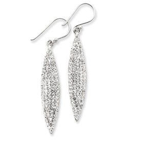 Sterling Silver w/ Swarovski Crystal Oval Earrings