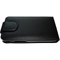 BLACK LEATHER LOOK FLIP CASE FOR SAMSUNG GALAXY S2 I9100 WITH SCREEN PROTECTOR