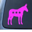 DEMOCRAT DONKEY - Patriotic - Car, Truck, Notebook, Vinyl Decal Sticker #1159 | Vinyl Color: Pink