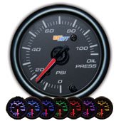 Black 7 Color Oil Pressure Gauge