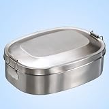 Edelstahl Vesperdose Frühstücksbox Brotdose Box 16x12 cm