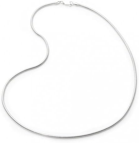 Italian Solid Sterling Silver Snake Chain, 1.2 mm Width, Thick and Luxurious, Packaged in an Organza Jewelry Gift Bag