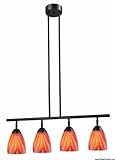IMAGE OF Multi ELK Lighting Celina 4-Light Linear In Dark Rust And Autumn Glass