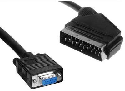 2 M SCART LEAD TO 15 PIN HD - VGA CABLE Please read Full Description before buy, We offer full refund including Return Postage