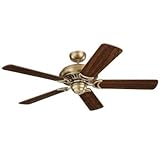Monte Carlo 5LCR52IB Light Cast 52-Inch 5-Blade Ceiling Fan with Remote, Uplight and American Walnut Blades, Iberian Bronze