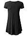 URBANCLEO Womens V-Neck Elong Tunic Top Mini T-Shirt Dress Black 2XLARGE