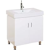 Dorchester 30 Inch Modern Bathroom Vanity with Porcelain Countertop - White