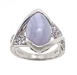 Blue Chalcedony & Blue Topaz Ring 14K White Gold