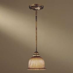 Minka Raffine Aged Patina 1 Light Pendant 1961-243
