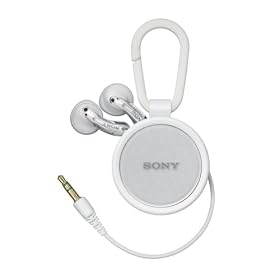 Sony MDR-KE30LW/W Bud Style Headphone with Carabiner