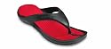 Crocs Athens Flip Flops Black & Red UK 8