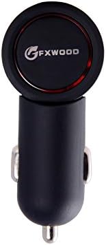 Fxwood 12-24V /2A-1A 2-Port Rapid USB Car Charger Cigarette Charger for Apple iPhone 5/5S/6/6 Plus,iPad iPod, Samsung Android Cell Phones (Black)