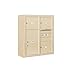 Salsbury Industries 3809D-03SFP 4C Surface Mounted Horizontal Mailbox, Front Loading, Double Column, 3 MB3 Doors, 1 PL6, Private Access, Sandstone